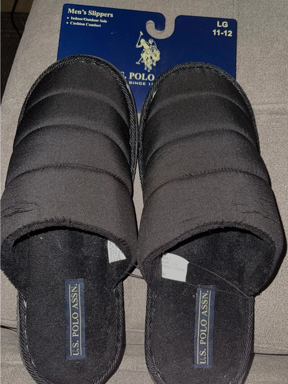 Bundle! 2 Pair U.S. Polo Assn Men’s Slippers LG 11-12